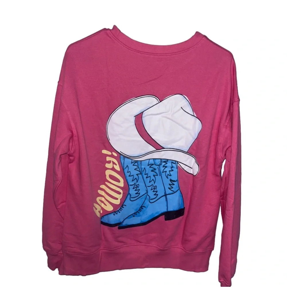 Howdy Hot Pink Cowgirl Western Crewneck - Picture 4 of 9
